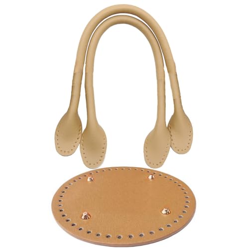 JSGHGDF Handtasche Schultertasche Unterteil Shaper Pad & Handschlaufe Griff Set Ledertasche Gewebte Tasche Zubehör für Frauen Mädchen, Khaki, 18 x 18 cm, S von JSGHGDF