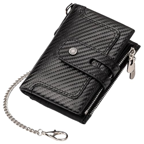 JSGHGDF Herren Geldbörse Kompakte PU Leder Geldbörse mit blockierenden Geldbörsen Multifunktionale Kleingeldtaschen für Business und Reisen, Carbon Fiber von JSGHGDF