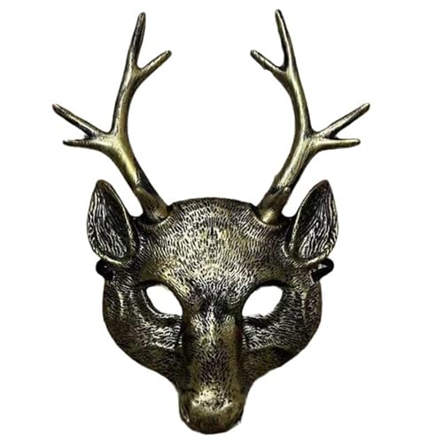 JSGHGDF Hirschmaske Für Kinder Erwachsene Festival Party Halloween Hirsch Cosplay Maske Hirschkopfmaske Halloween Hirschkostüm von JSGHGDF