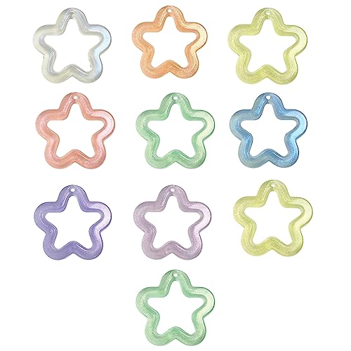 JSGHGDF Hollow Star Anhänger Für Schmuck Making Halskette Ohrringe Schmuckzubehör Charm Leuchtdauer Sternanschluss von JSGHGDF