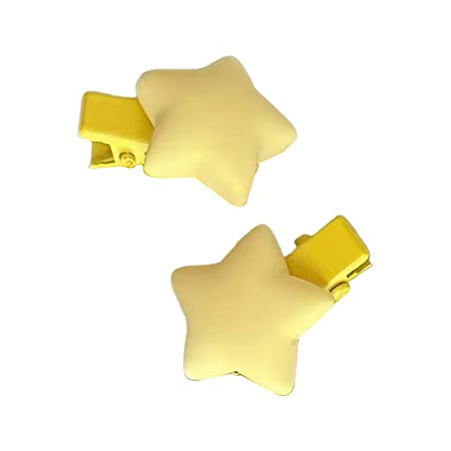 JSGHGDF Ins Yellow Color Star Hairpin For Woman Sweet Charm Hair Clip Aesthetics Cream Feeling Hair Accessories von JSGHGDF