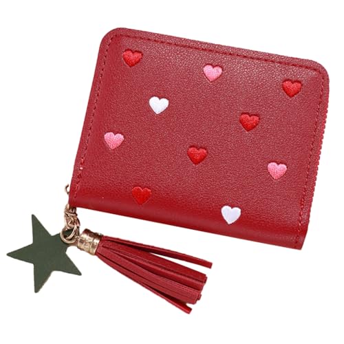 JSGHGDF Kompakt und Geldbörse für einfachen Transport, Kartenhalter, geeignet für Studenten, Profis und Reiseliebhaber, rot von JSGHGDF