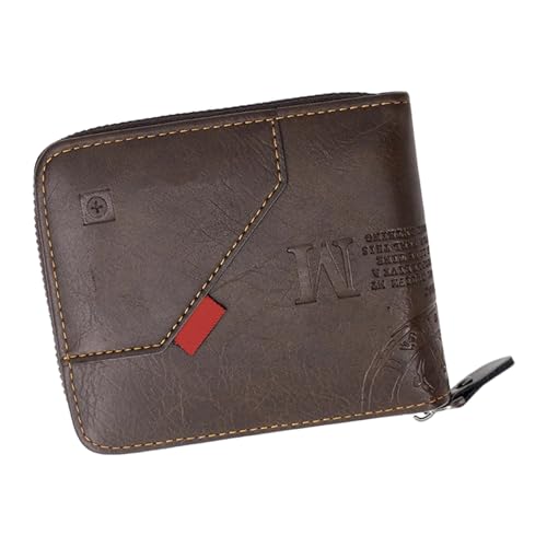 JSGHGDF Männer Brieftasche PU Geldbörse Mit Reißverschluss Und Reichhaltiger Kartenlager Multi Kartenhalter Für Verschiedene Anlässe Pendler Geeignet von JSGHGDF