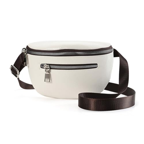 JSGHGDF Modische Hüfttasche für Damen, Halbmond-Gürteltasche, große Kapazität, Brusttaschen mit verstellbarem Riemen, Weiss/opulenter Garten von JSGHGDF