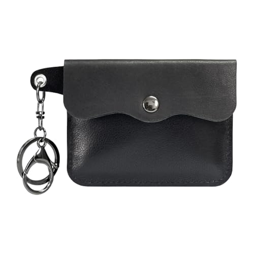 JSGHGDF Multifunktionaler Schlüssel- und Kartenhalter, Brieftasche, kompaktes PU-Lederetui für Schlüsselkarten, geeignet für verschiedene Anlässe, Schwarz von JSGHGDF