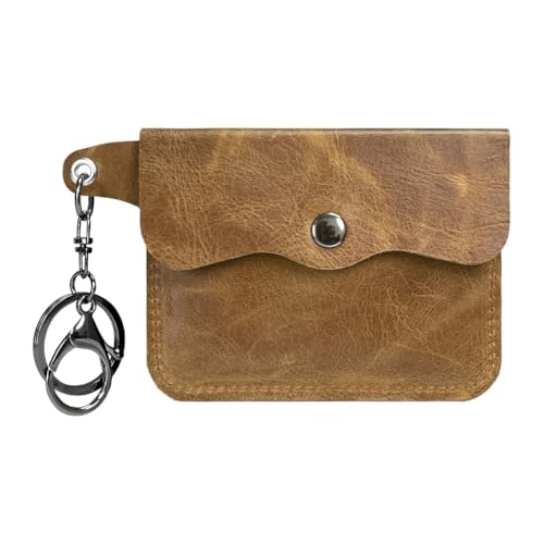 JSGHGDF Multifunktionaler Schlüssel- und Kartenhalter, Brieftasche, kompaktes PU-Lederetui für Schlüsselkarten, geeignet für verschiedene Anlässe, braun von JSGHGDF