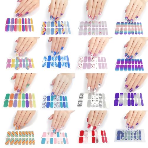 JSGHGDF Nagellack-Streifen, Kuh-Muster, halbgehärtete Gel-Streifen, komplette Umhüllungen, Nagellack-Aufkleber, selbstklebend von JSGHGDF
