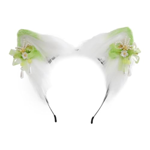 JSGHGDF Niedlicher Ohr-Cosplay-Haarreif mit Blumen-Haarnadel, für Damen, Teenager, Stirnband für Live-Übertragung, Cartoon, Karneval, Haarband JSGHGDF Niedlicher Ohr-Cosplay-Haarreif mit Blumen-Haarnadel, für Damen, Teenager, Stirnband für Live-Übertragung, Cartoon, Karneval, Haarband von JSGHGDF