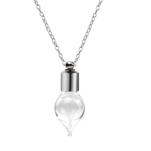 JSGHGDF Praktische Glasbehälter Halskette Schmuck Einzigartiger Glasgefäß Halskettenwalz Für Die Aufbewahrung Von Sandblumen Edelstahl Anhänger von JSGHGDF