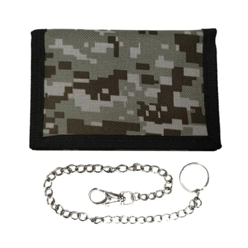 JSGHGDF RFIDBlocking Kreditkartenhalter, wasserdicht, dreifach gefaltet, Kartenetui, mehrere Fächer, Geldbörse für Damen und Herren, Digitales Hellgrau von JSGHGDF