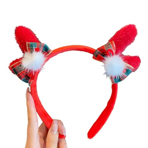 JSGHGDF Rentier-Haarband mit Schleife, für Damen, Make-up, Haarband, Weihnachtsfeier-Dekoration von JSGHGDF