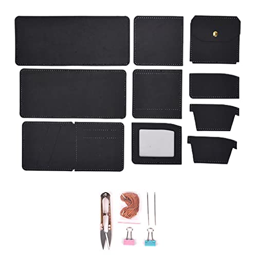 JSGHGDF Retro Handgefertigte Geldbörse Leder Kleine Geldbörse Kartenhalter Geld Tasche Handwerk Werkzeug, Schwarz von JSGHGDF