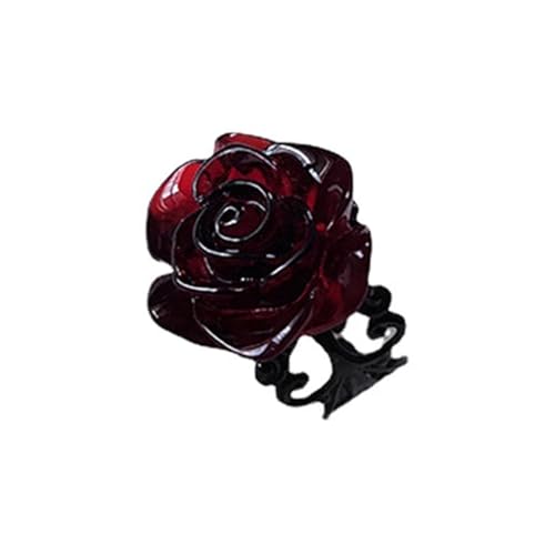 JSGHGDF Rote Rose Blumenringe Gothic Hohlfinger Ringe Für Frauen Mädchen Verstellbare Offene Ringe Halloween Party Ästhetischer Schmuck JSGHGDF Rote Rose Blumenringe Gothic Hohlfinger Ringe Für Frauen Mädchen Verstellbare Offene Ringe Halloween Party Ästhetischer Schmuck von JSGHGDF