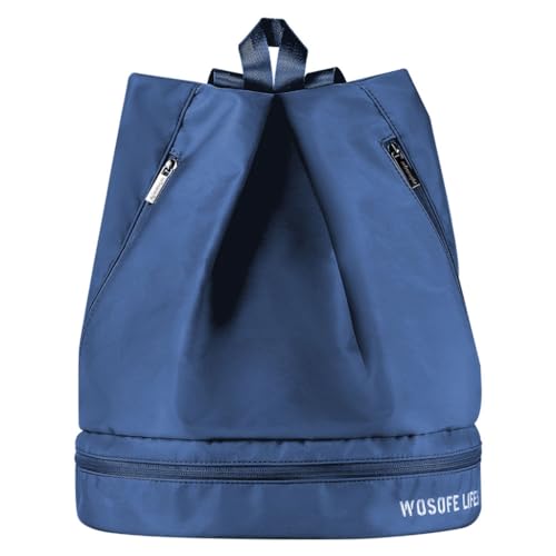 JSGHGDF Schuhtasche Rucksack Groß Sport Turnbeutel mit Schuhfach Wasserdicht Reisetasche Sackpack für Damen Herren, marineblau von JSGHGDF