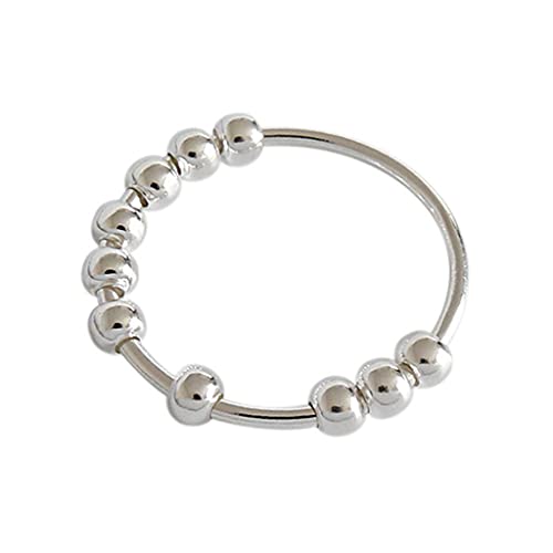 JSGHGDF Spinner Perlen Ringe Sorgenfrieden Ringe lindern Stress Bands Damen Herren Ringe, Metall von JSGHGDF
