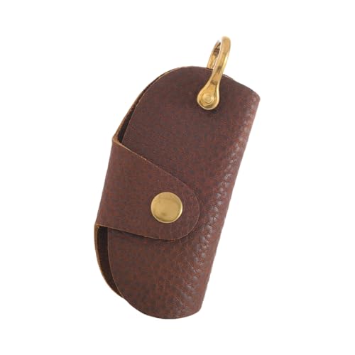 JSGHGDF Strapazierfähige Retro-Geldbörse mit Schlaufenverschlusssystemen für häufigen Zugriff, Lederhalter, dunkelbraun, Einheitsgröße, Mass Beauty von JSGHGDF