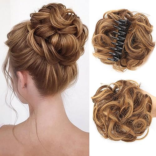 JSGHGDF Stylische Haarbrötchenklemme Mit 8-Zahn Klauen Clip Einfach Zu Tragen Haarextensionen Unordentliche Brötchen Haarstücke Für Frauen Pferdeschwanz von JSGHGDF