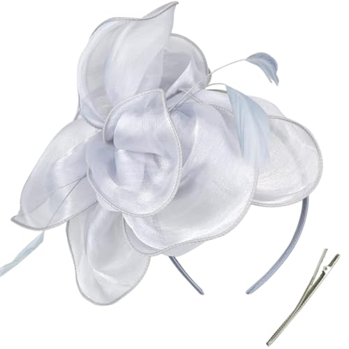 JSGHGDF TeaParty Fascinator Haarband Organza Haarnadel Hochzeit Party Haarschmuck von JSGHGDF