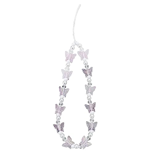 JSGHGDF Telefon Charme Anhänger Süßer Schlüsselbund Für Bag Phone Acryl Süßer Schmetterling Und Perle Charme Frauen Girl Armband Lanyard Kette von JSGHGDF