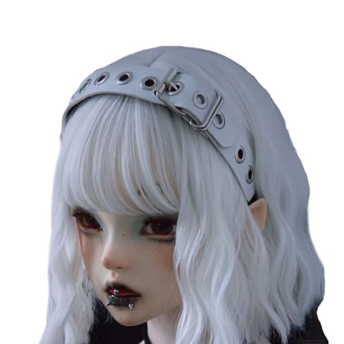 JSGHGDF Teufels-Punk-Nieten-Stirnband, PU-Tüllen, Haar-Accessoire für Erwachsene, Nieten, für Partys, Nachtclubs von JSGHGDF