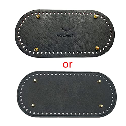 JSGHGDF Unterseite aus Leder mit vorgebohrten Löchern zum Stricken von Geldbörse, Handtasche, Schultertasche, Schwarz von JSGHGDF