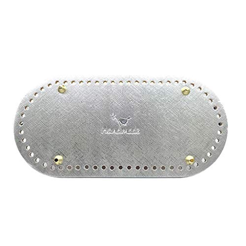 JSGHGDF Unterseite aus Leder mit vorgebohrten Löchern zum Stricken von Geldbörse, Handtasche, Schultertasche, silber von JSGHGDF