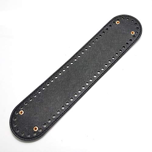 JSGHGDF Unterseite aus PU-Leder mit vorgebohrten Löchern zum Stricken von Geldbörse, Handtasche, Schultertasche, Schwarz von JSGHGDF