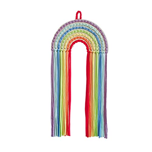 JSGHGDF Wandbehang Aufbewahrungsgürtel aus Holz, gewebt, Kunstdekor, Haarspangen, Regenbogenstreifen JSGHGDF Wandbehang Aufbewahrungsgürtel aus Holz, gewebt, Kunstdekor, Haarspangen, Regenbogenstreifen von JSGHGDF