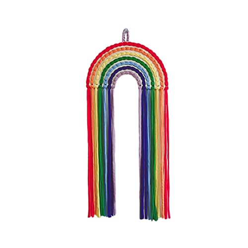 JSGHGDF Wandbehang Aufbewahrungsgürtel aus Holz, gewebt, Kunstdekor, Haarspangen, Regenbogenstreifen JSGHGDF Wandbehang Aufbewahrungsgürtel aus Holz, gewebt, Kunstdekor, Haarspangen, Regenbogenstreifen von JSGHGDF
