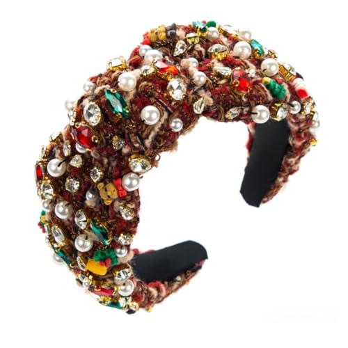 JSGHGDF Weihnachts-Stirnband für Mädchen, mit Perlen und Verzierung von JSGHGDF