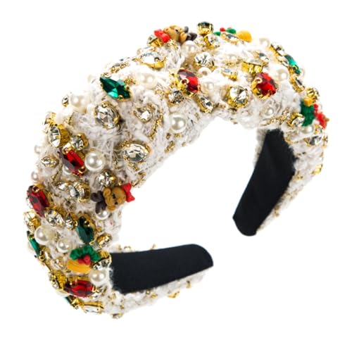 JSGHGDF Weihnachts-Stirnband für Mädchen, mit Perlen und Verzierung von JSGHGDF