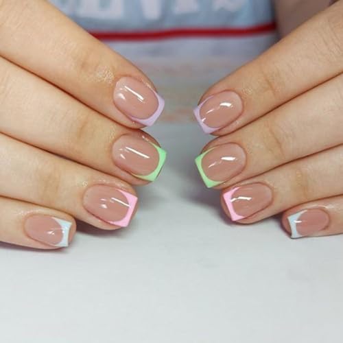 Künstliche Fingernägel, kurz, quadratisch, zum Aufkleben, für Damen und Mädchen, Design von JSGHGDF