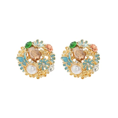 Modische Blumen-Ohrstecker aus Legierung mit Strasssteinen, leicht und bequem, Ohr-Accessoire für den täglichen Gebrauch Modische Blumen-Ohrstecker aus Legierung mit Strasssteinen, leicht und bequem, Ohr-Accessoire für den täglichen Gebrauch von JSGHGDF