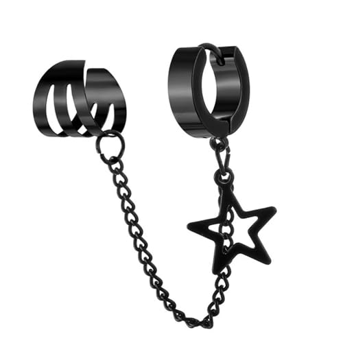 Modische Fünf-Punkt-Ohrclips mit sicherem Ohrmanschetten-Design, bequeme Ohrstecker für den täglichen Gebrauch, 316L medizinischer Stahl/Edelstahl von JSGHGDF