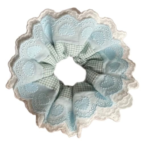 Ruffled Scunchies Blaue Spitzenarbeit Multi Layer Haar Binde Haarseile Scunchies Kostüm Lakinus Haarkrawatte Haarkrawatte von JSGHGDF