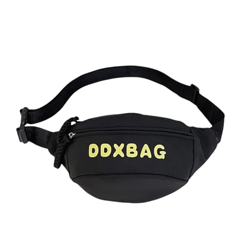 Schöne Umhängetasche im japanischen Stil, Brusttasche mit verstellbarem Riemen, lässige Hüfttasche, einfache Gürteltasche für Damen und Mädchen, Schwarz von JSGHGDF