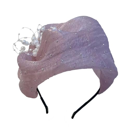 Schwarze Musselin-Stirnbänder mit Strasssteinen, raffinierter Abend-Haarreif für stilvolle Frauen von JSGHGDF