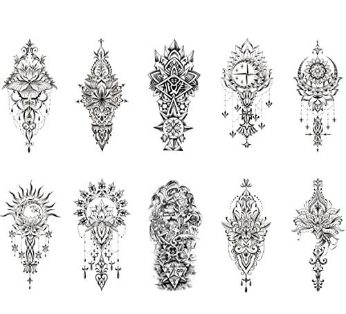 JSHEN 10 Blätter Temporäre Tätowierungen Arm Tattoo Brust Schulter Tattoo Frauen Festival Accessoires Körper Beine Blume Lotusmuster 11,4x21cm Wasserdicht Gefälschte Tätowierung Aufkleber JSHEN 10 Blätter Temporäre Tätowierungen Arm Tattoo Brust Schulter Tattoo Frauen Festival Accessoires Körper Beine Blume Lotusmuster 11,4x21cm Wasserdicht Gefälschte Tätowierung Aufkleber von JSHEN