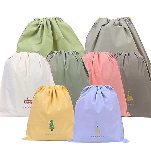 JSKWIKE 8 Pcs Turnbeutel Sportbeutel wasserdichte Drawstring Bag Polyester Kordelzugbeutel Kinder Taschen Sport Beutel Gym Sack Jutebeutel von JSKWIKE
