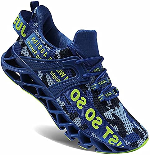 JSLEAP Herren Sportschuhe Laufschuhe Turnschuhe Schuhe Straßenlaufschuhe Tennisschuhe Sneaker 2 Tarnung Blau,40 EU/250 CN von JSLEAP
