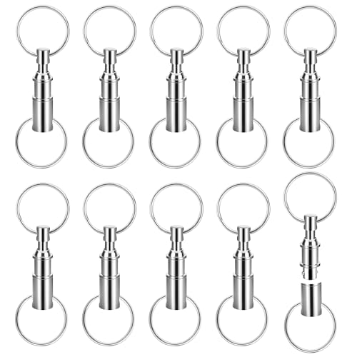 JSMTKJ Abnehmbare Schlüsselanhänger, 10 Stück Schnellverschluss Schlüsselringe Doppelringe Teilbar Shlüsselring Kuppl Pull auseinander Schlüsselanhänger für Bequemes Zubehör von JSMTKJ