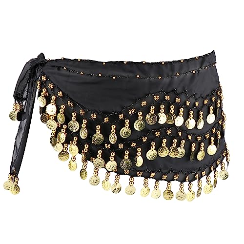 JSMTKJ Damen Bauchtanz Gürtel, Bauchtanz Kostüm Hüfttuch, Damen Profi Bauchtanz Hüfttuch mit Münzen für Bühnen Show, Party, Feier von JSMTKJ