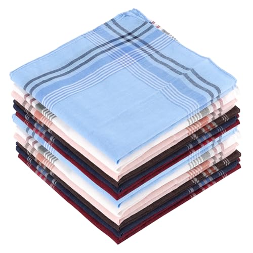 JSMTKJ Stoff Taschentücher Herren, 12 Stück Baumwolle Stofftaschentücher Set, Wiederverwendbar Herrentaschentücher Taschentücher Herren Geschenk von JSMTKJ