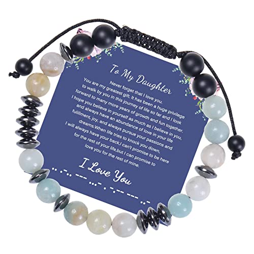 JSNOM Armband Geschenk für Damen Geburtstag: Weihnachten Inspiration Armbänder Morse Code Schmuck mit Geschenkbox und Papier für Tochter Schwester Enkel Mutter (Daughter) von JSNOM