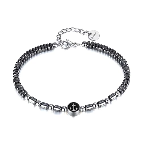 JSNOM Armband Herren Silber Geschenke: Weihnachten Vatertag Valentinstag Geburtstagsgeschenk Liebesgeschenke Schmuck Geschenk für Freund Ehemann Papa Männer von JSNOM