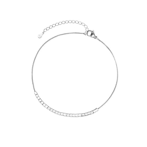 JSNOM Fußkettchen für Damen Wasserfest Acciaio: Fußkettchen Verstellbar Doppelte Stabil, Geschenk Fußkette Fussketten für Mädchen Tochter Freundin Frauen (Silber) von JSNOM