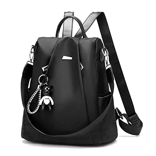 JSNOM Rucksack für Damen, lässig: Rucksack-Tasche für Damen, Diebstahlsicher, klein, elegant, wasserdicht, für Universität, Sport, Schule, Einkaufen, Schwarz , S von JSNOM