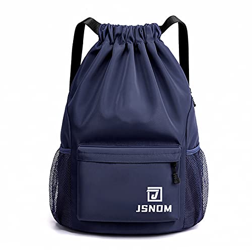 JSNOM Turnbeutel Kordelzug Wasserdicht Sportbeutel: Beutel Rucksack Groß mit Reißverschluß Innentasche Gymsack Gym Bag für Damen Herren von JSNOM