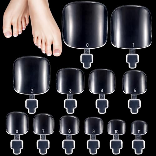 JSRQT 120 Stück Zehennägel Künstlich Transparent Fußnägel zum Aufkleben Gefälscht Zehennägel Vollständige Abdeckung Künstliche Fussnägel Fake Toenails für Frauen Mädchen Fußnägel Tips Nagelkunst DIY von JSRQT