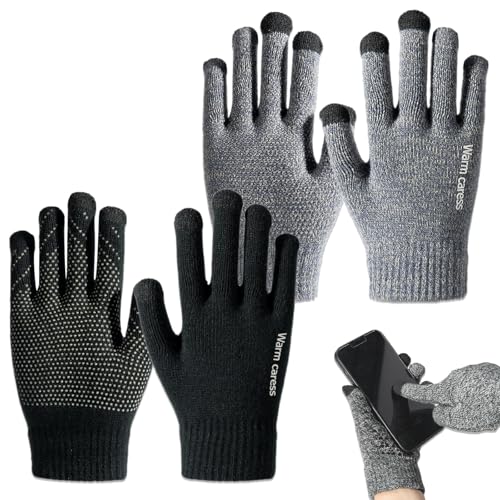JSTHHTT 2 Stück Handschuhe Herren Damen Winter, Thermo Handschuhe, Touchscreen Winterhandschuhe, für Outdoor Sport Laufen Radfahren Freizeit Ski Reithandschuhe von JSTHHTT